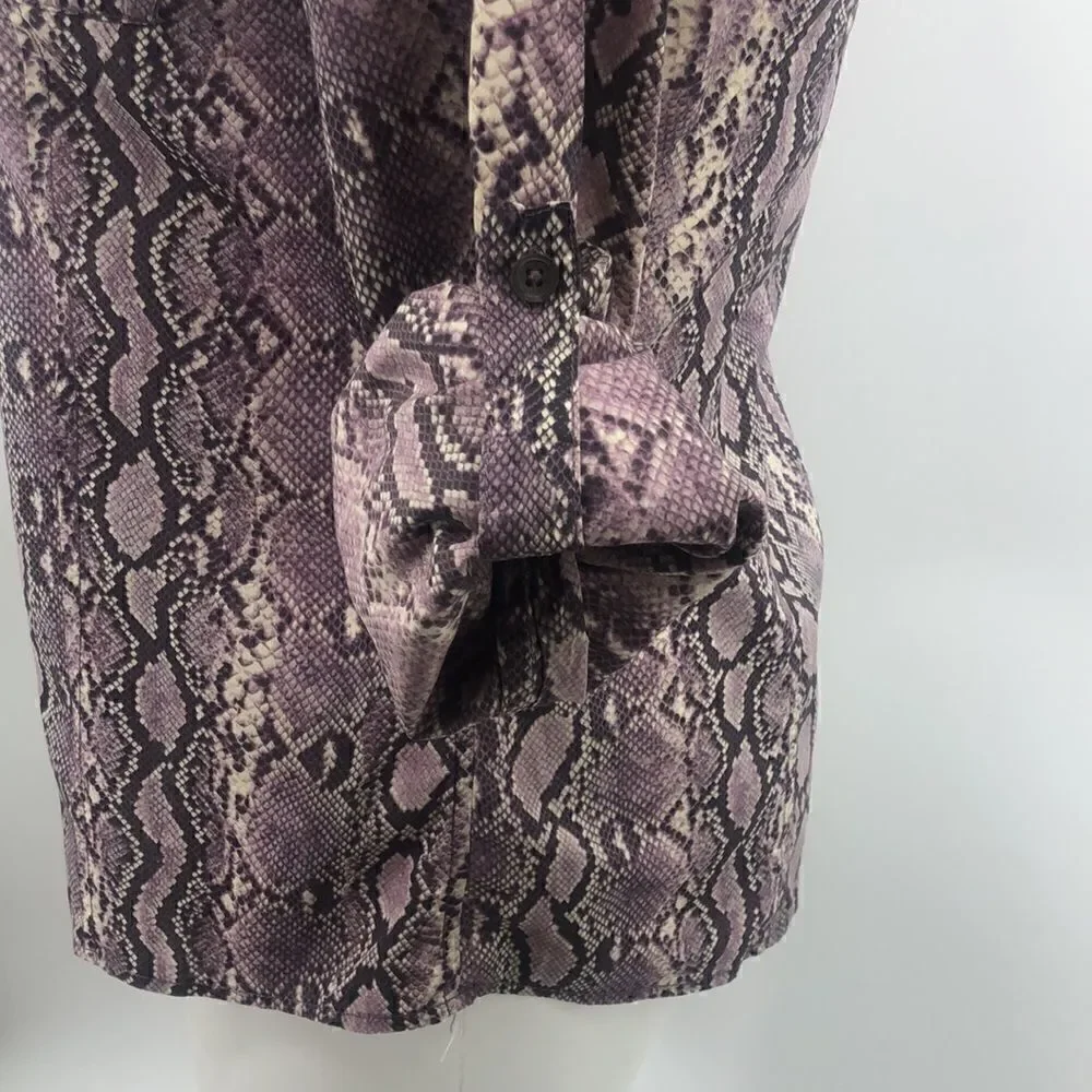 Michael Kors long sleeve lavender snake print size 14 blouse